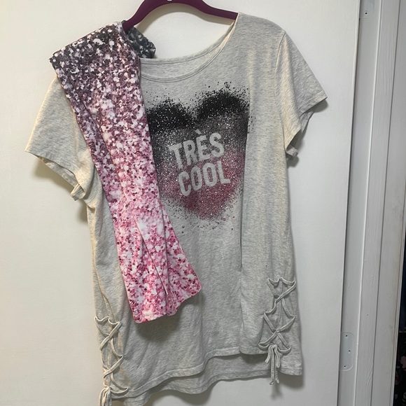 Justice Other - Girls Justice shirt sleeve shirt & matching leggings size 22 plus